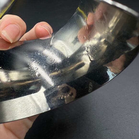 Vintage Open Cuff Bracelet Silver Tone Bangle - Picture 9 of 9